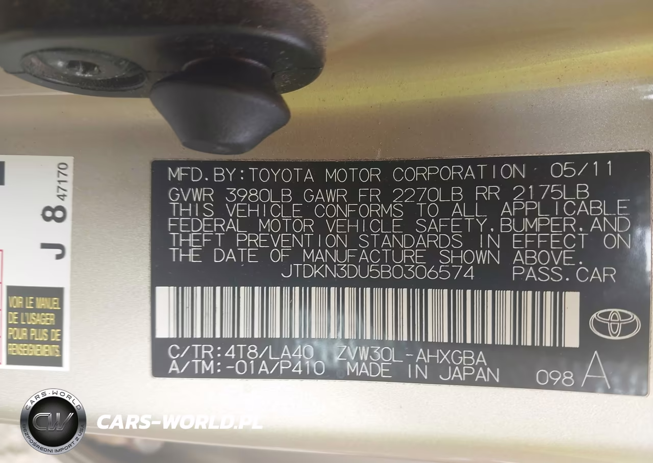 2011 Toyota Prius Four VIN:JTDKN3DU5B0306574 - 9
