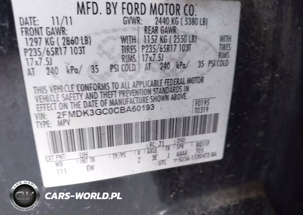 2012 Ford Edge Se VIN:2FMDK3GC0CBA60193 - 9
