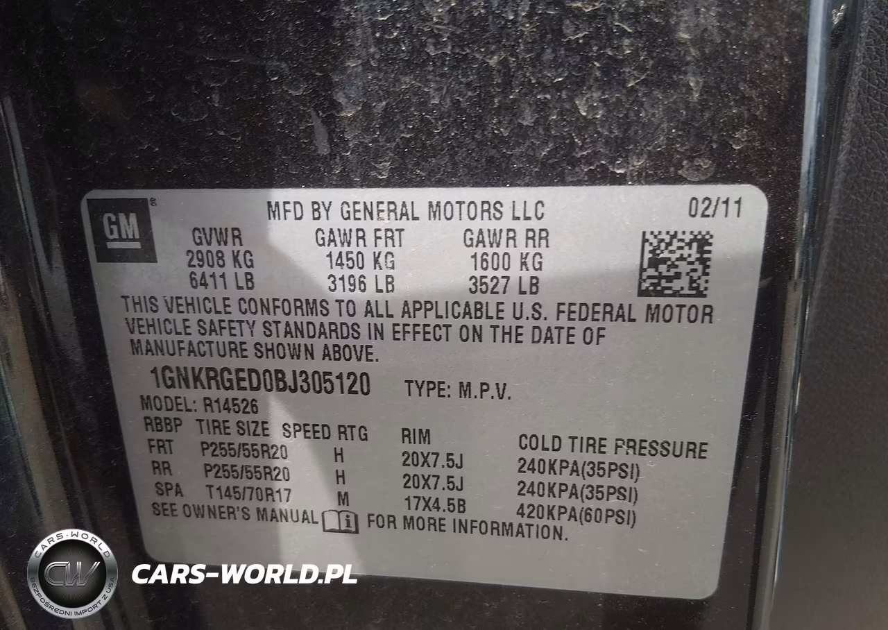2011 Chevrolet Traverse 1Lt VIN:1GNKRGED0BJ305120 - 9