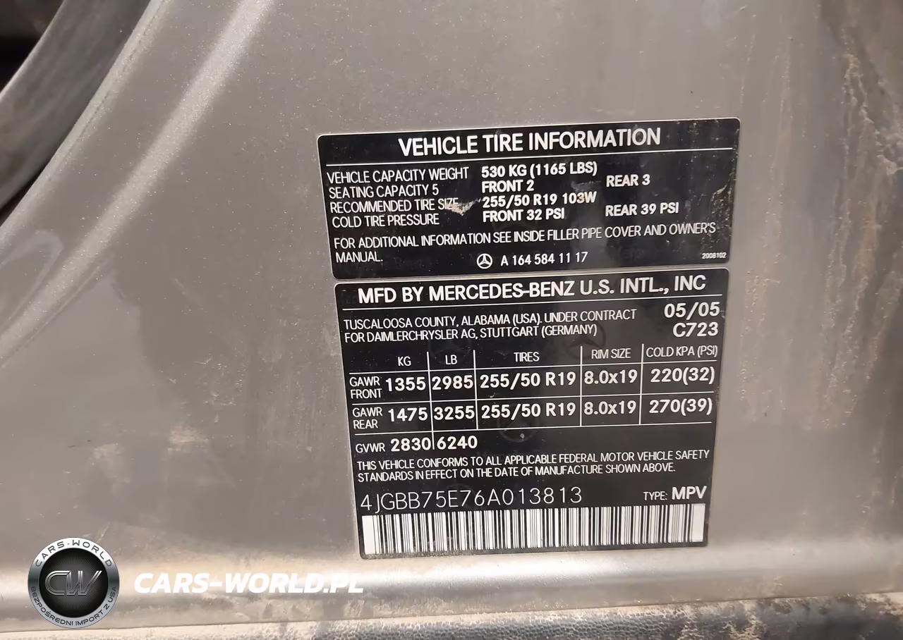 2006 Mercedes-Benz Ml 500 4Matic VIN:4JGBB75E76A013813 - 9