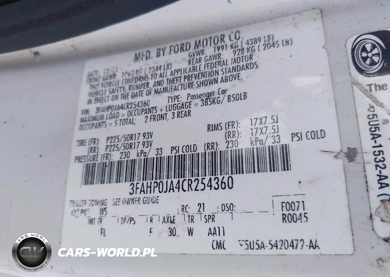 2012 Ford Fusion Sel VIN:3FAHP0JA4CR254360 - 9