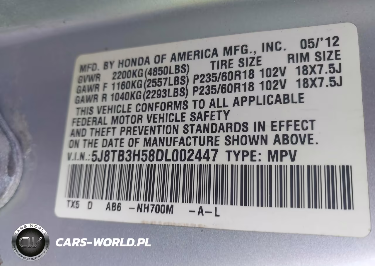 2013 Acura Rdx VIN:5J8TB3H58DL002447 - 9