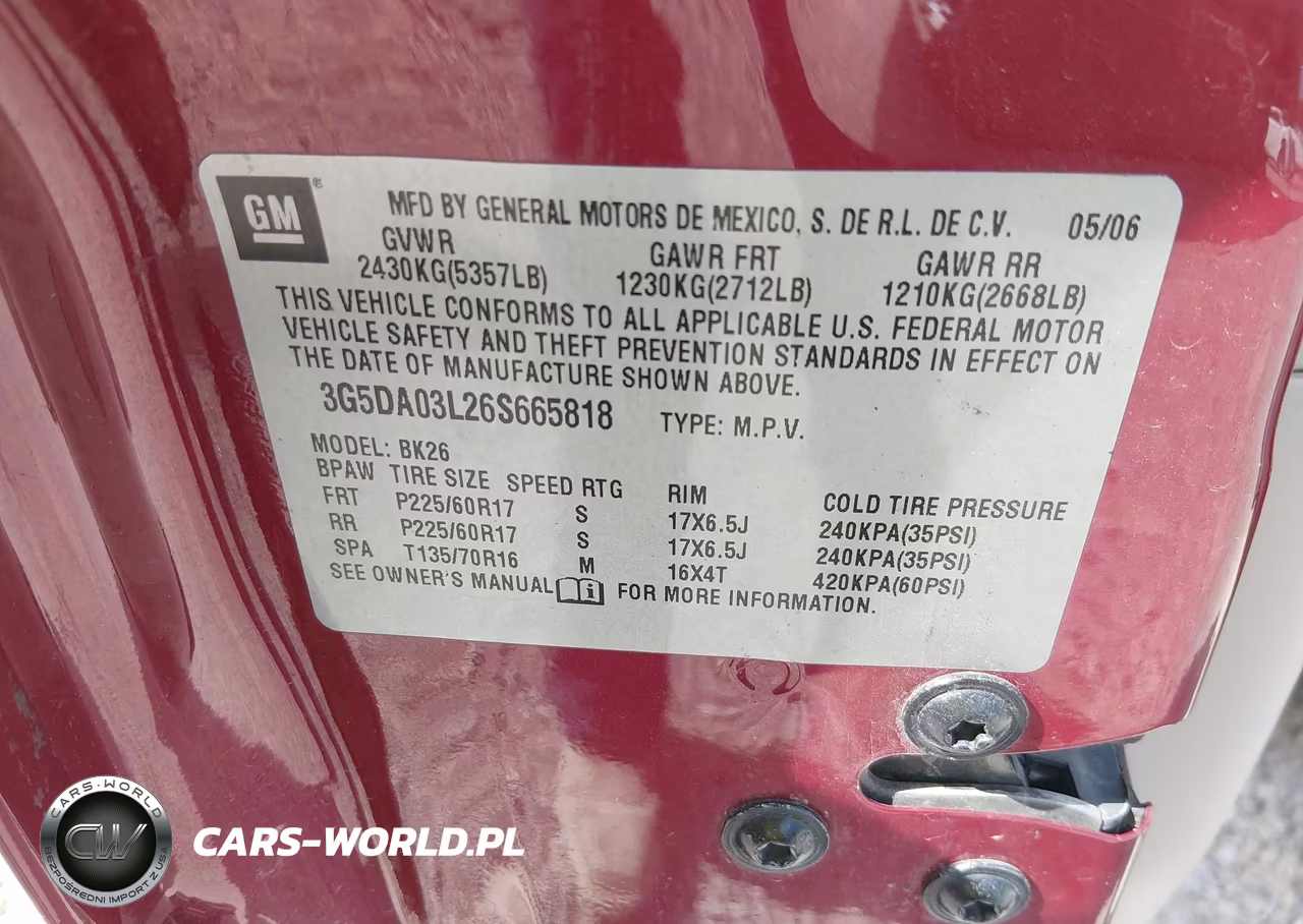 2006 Buick Rendezvous Cx VIN:3G5DA03L26S665818 - 9
