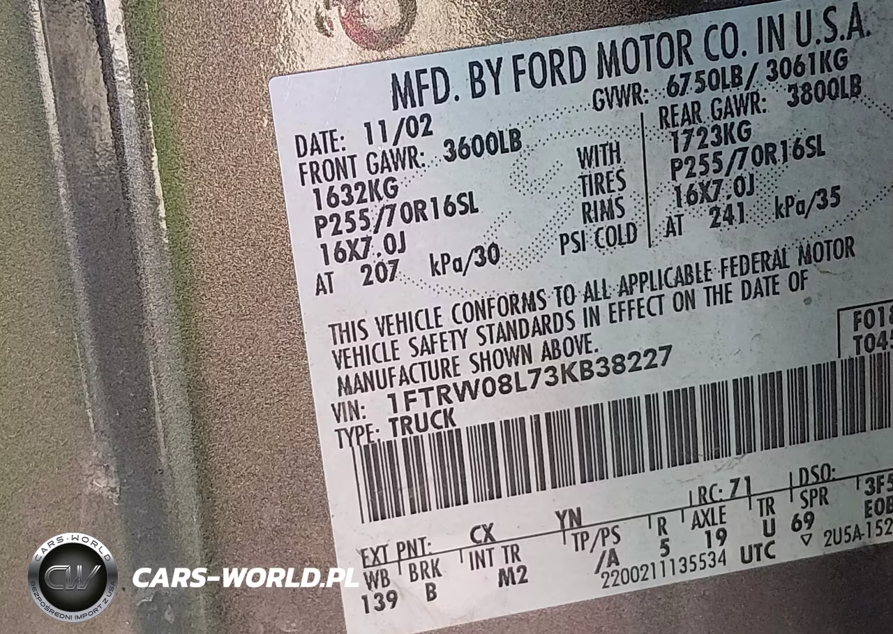 2003 Ford F-150 Lariat-Xlt VIN:1FTRW08L73KB38227 - 9