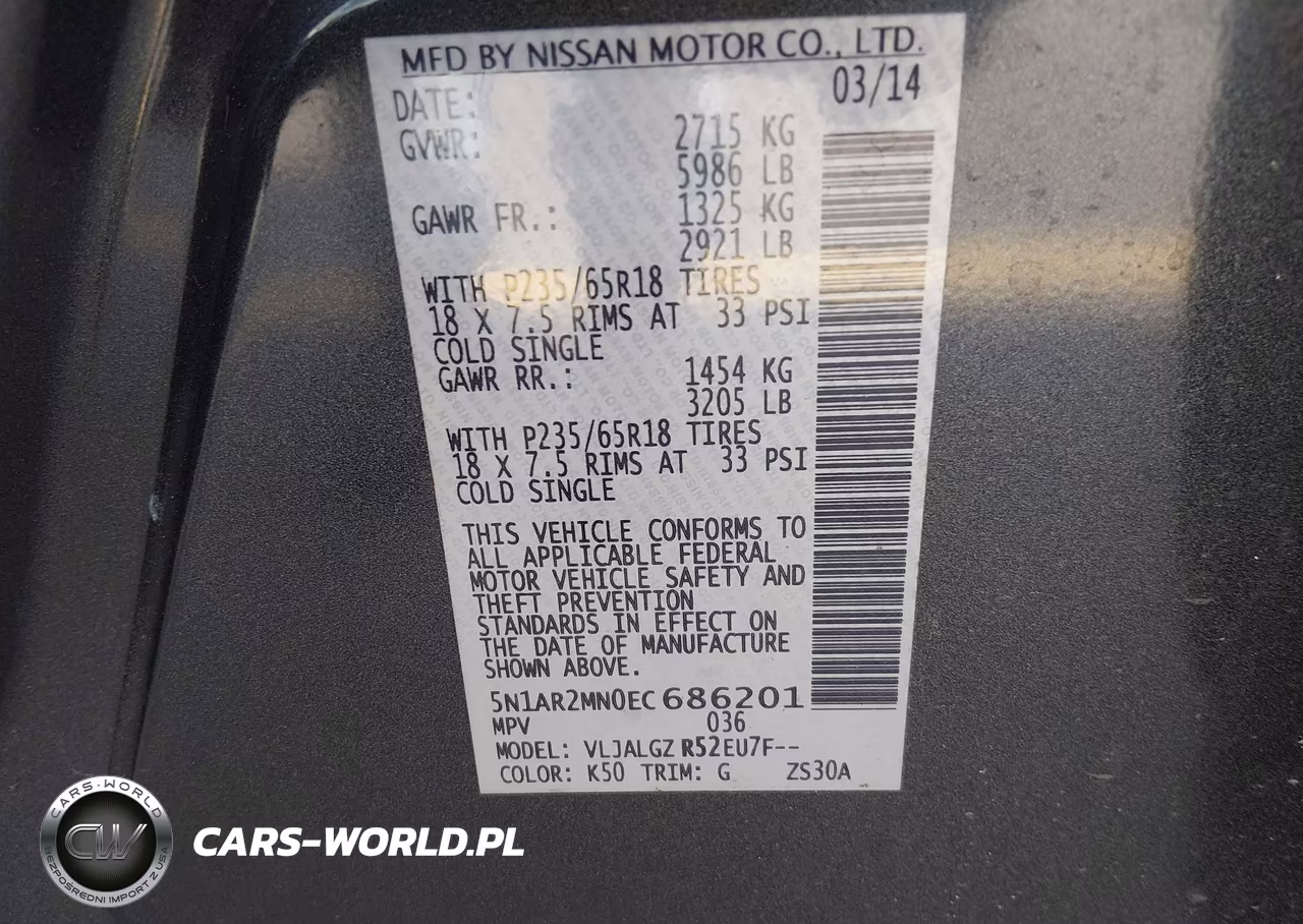 2014 Nissan Pathfinder Sl VIN:5N1AR2MN0EC686201 - 9