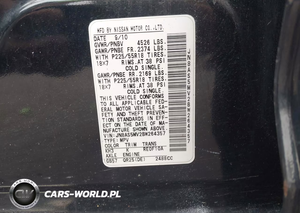 2011 Nissan Rogue Sv VIN:JN8AS5MV2BW264357 - 9