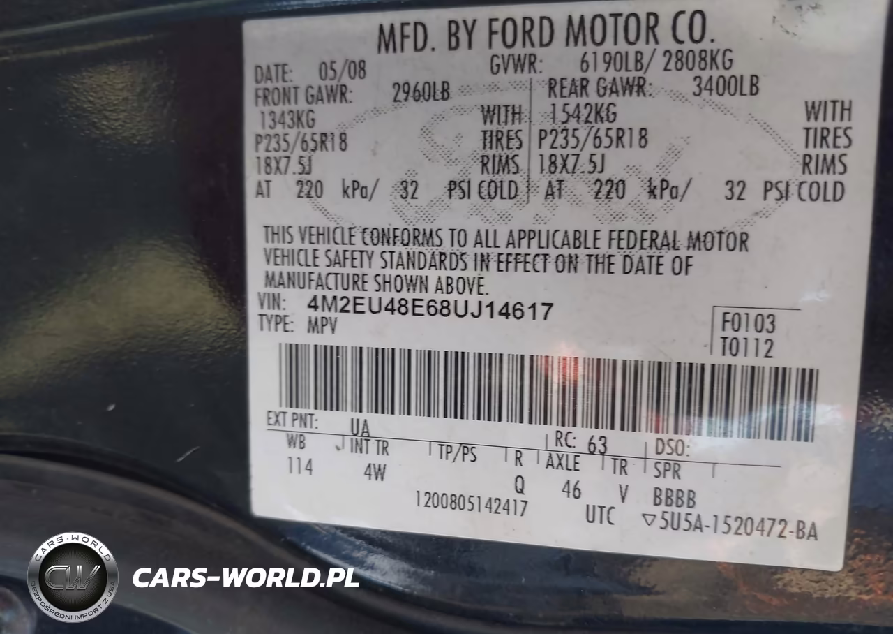2008 Mercury Mountaineer Premier VIN:4M2EU48E68UJ14617 - 9