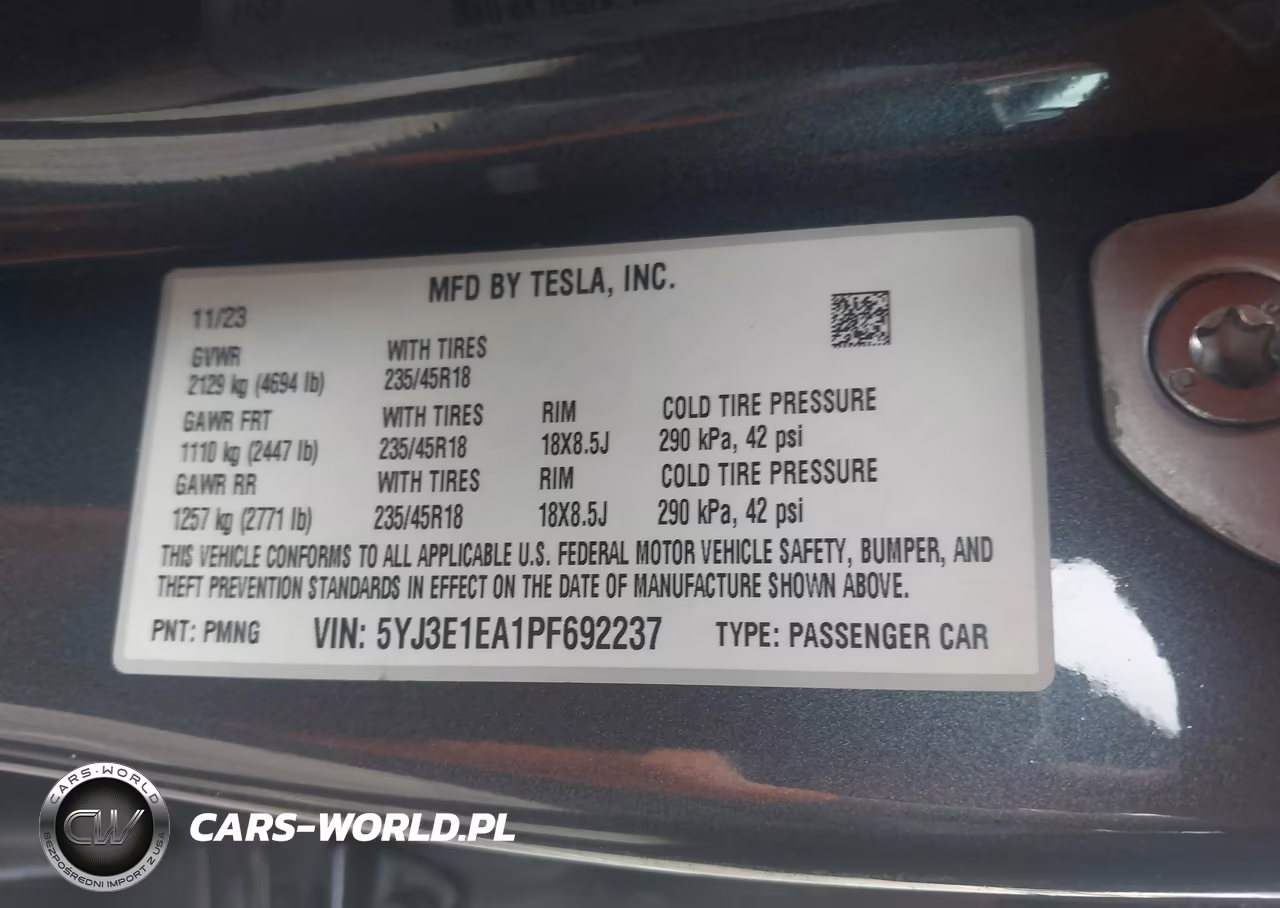2023 Tesla Model 3 Rear-Wheel Drive VIN:5YJ3E1EA1PF692237 - 9