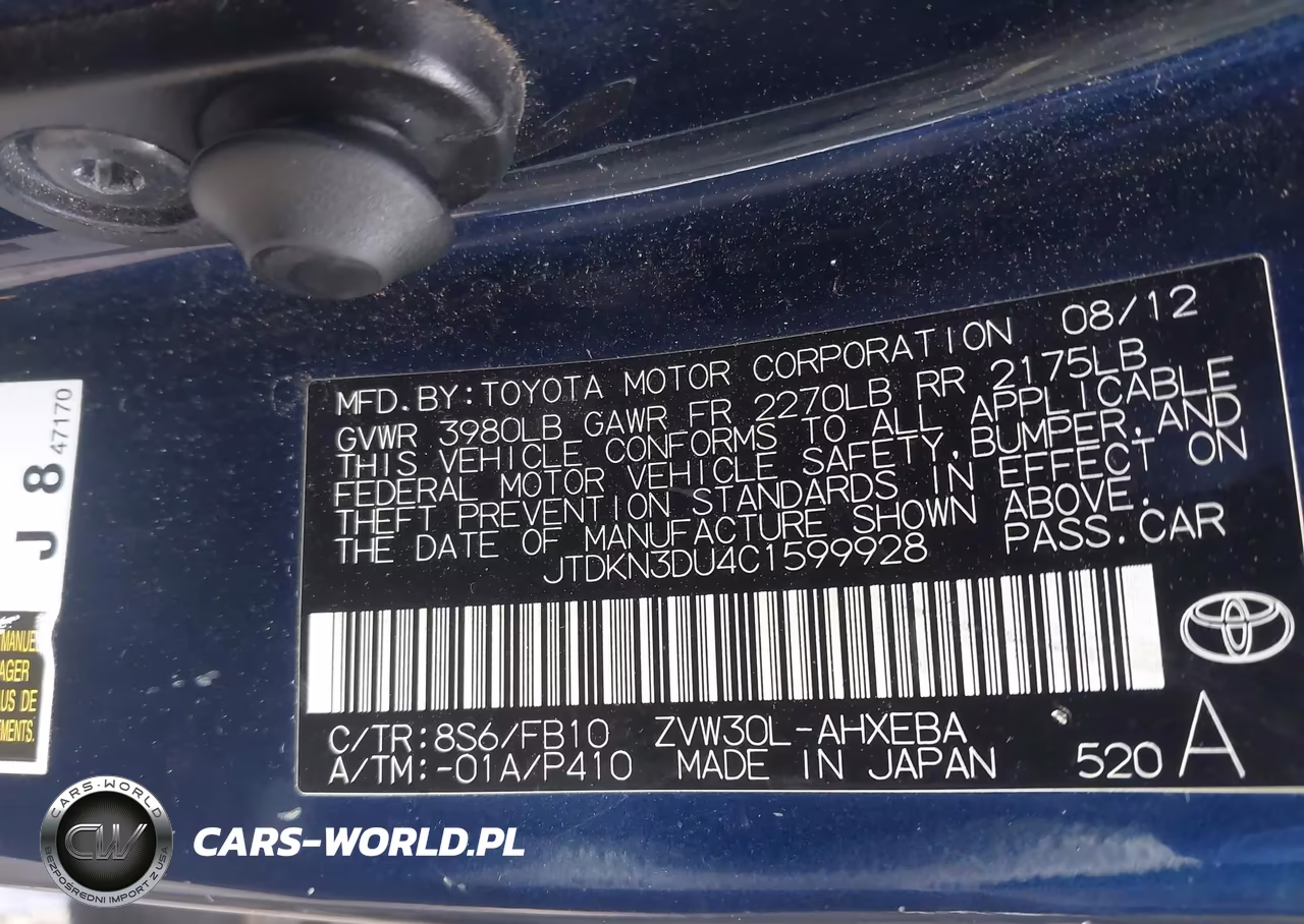 2012 Toyota Prius Three VIN:JTDKN3DU4C1599928 - 9