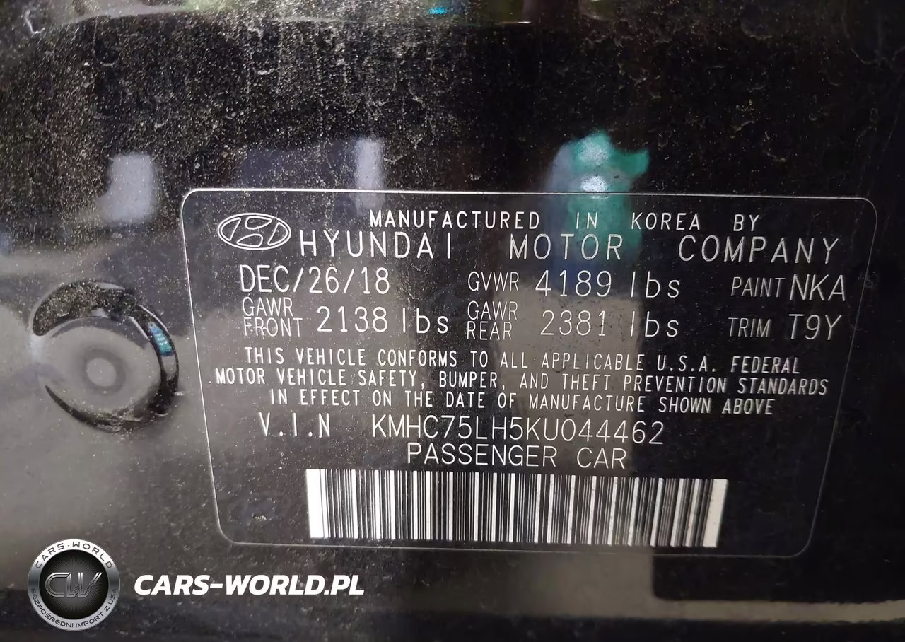 2019 Hyundai Ioniq Electric VIN:KMHC75LH5KU044462 - 9