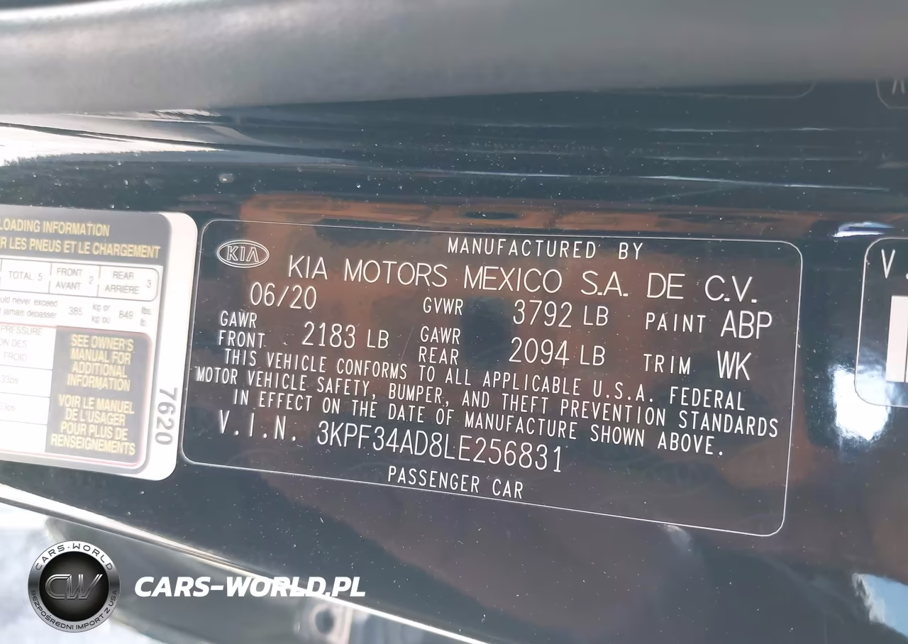 2020 Kia Forte Gt-Line VIN:3KPF34AD8LE256831 - 9