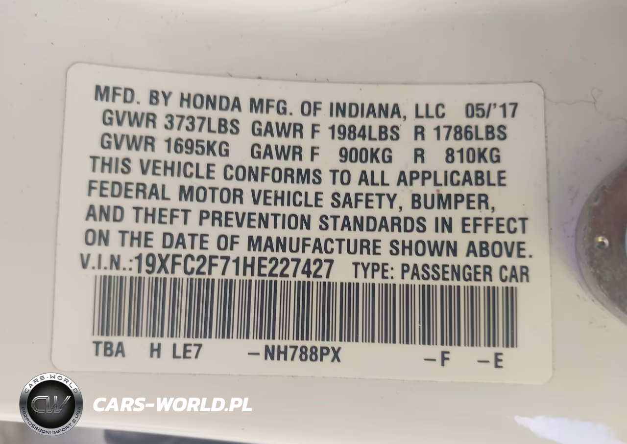 2017 Honda Civic Ex VIN:19XFC2F71HE227427 - 9