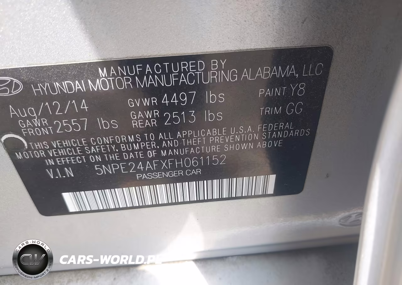 2015 Hyundai Sonata Se VIN:5NPE24AFXFH061152 - 9