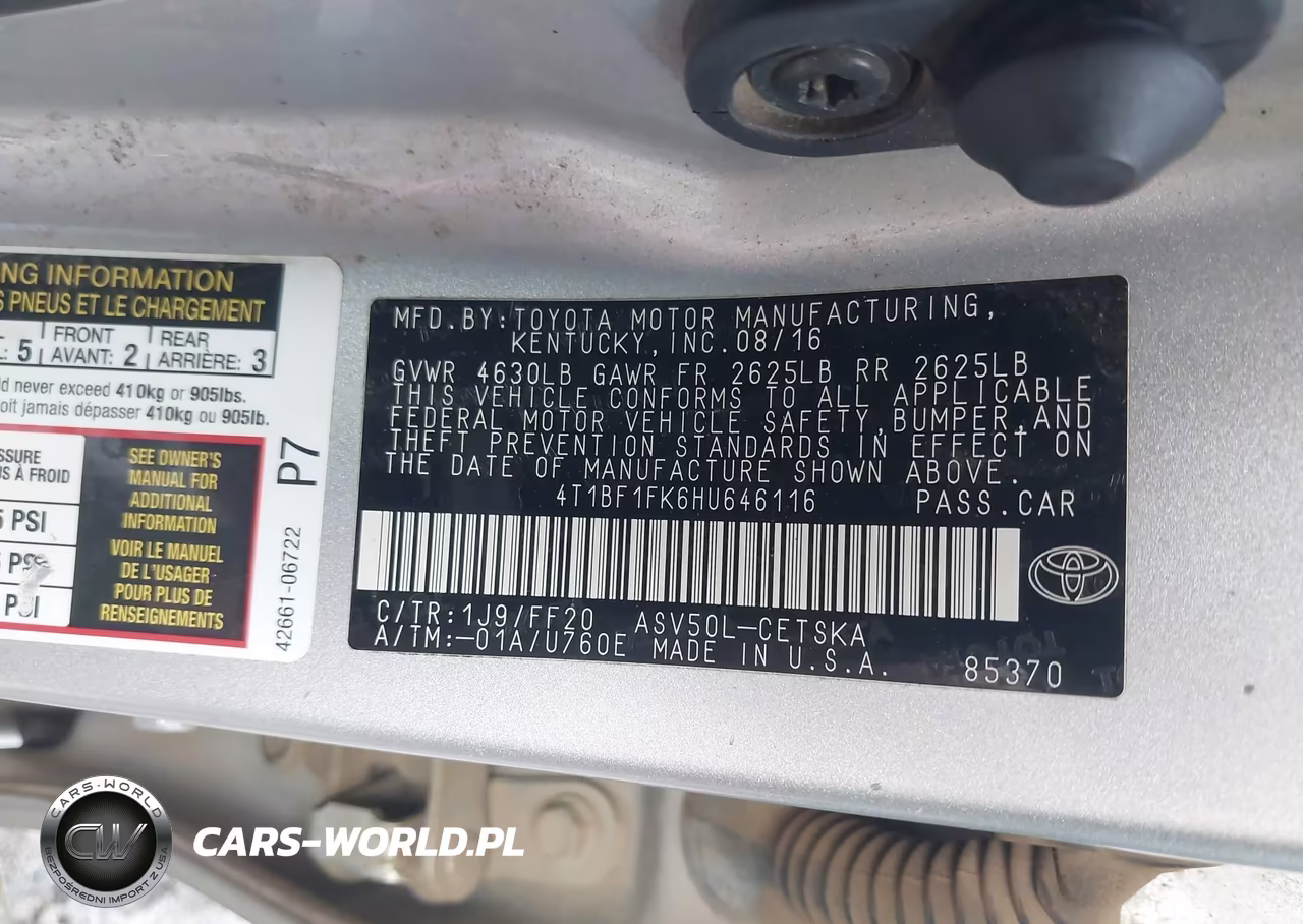 2017 Toyota Camry Se VIN:4T1BF1FK6HU646116 - 9