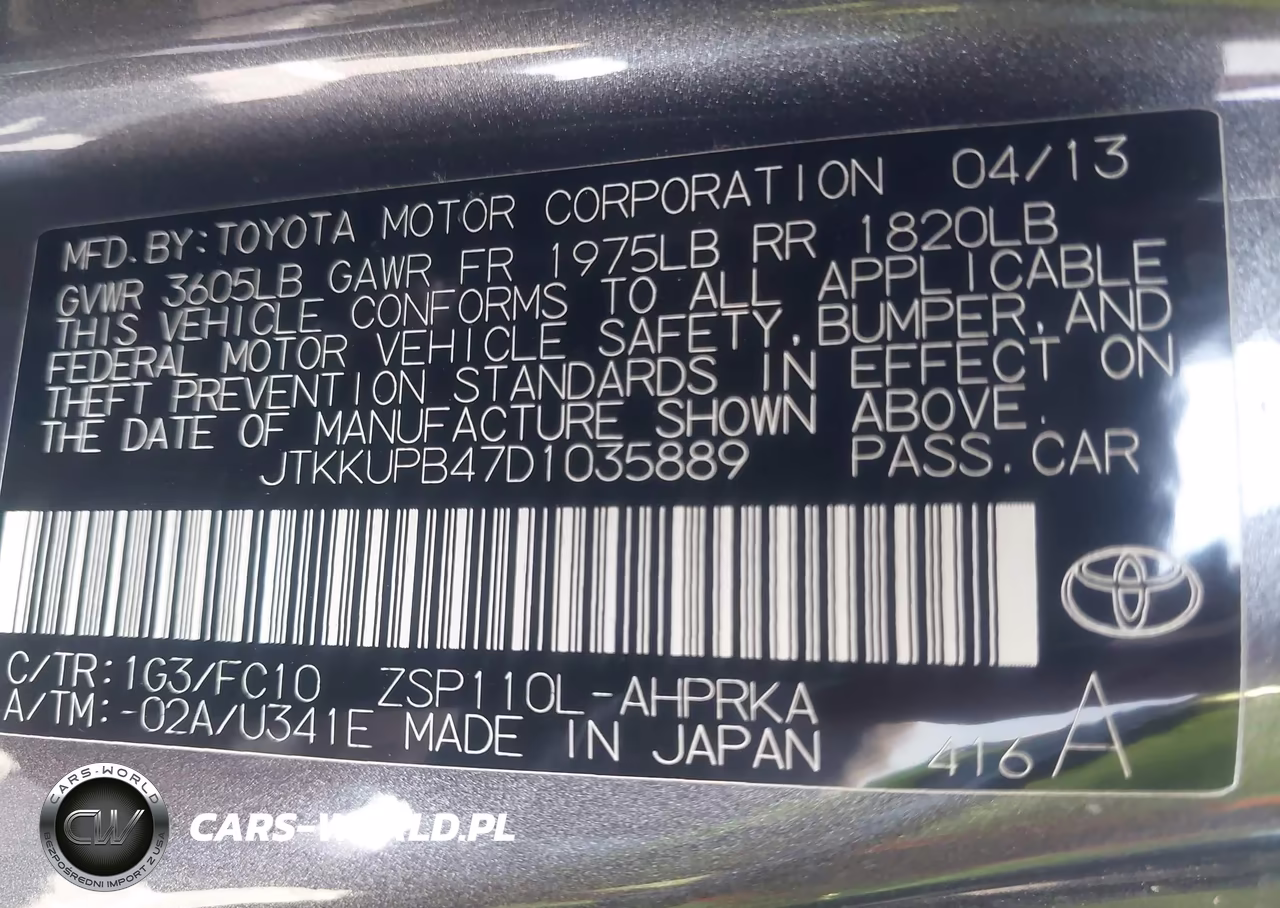 2013 Scion Xd VIN:JTKKUPB47D1035889 - 9