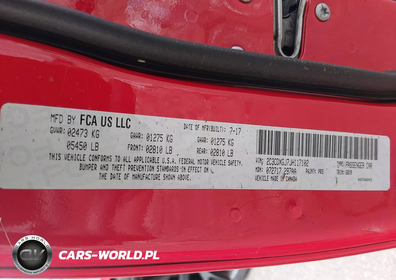 2018 Dodge Charger R-T Scat Pack Rwd VIN:2C3CDXGJ7JH117102 - 9