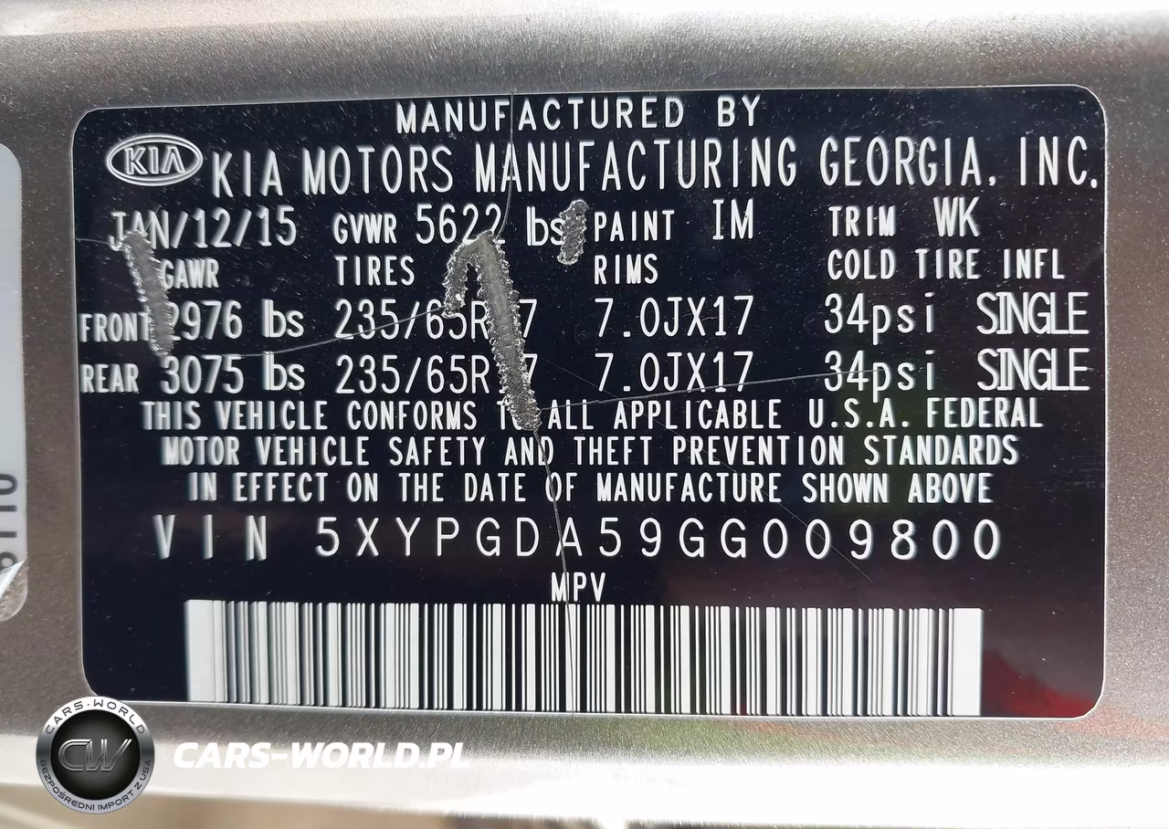 2016 Kia Sorento 3.3L Lx VIN:5XYPGDA59GG009800 - 9
