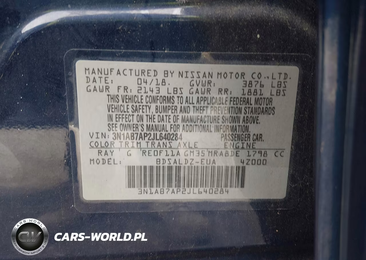 2018 Nissan Sentra Sv VIN:3N1AB7AP2JL640284 - 9