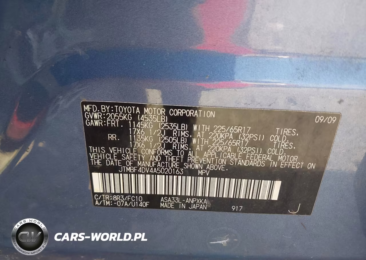 2010 Toyota Rav4 VIN:JTMBF4DV4A5020163 - 9