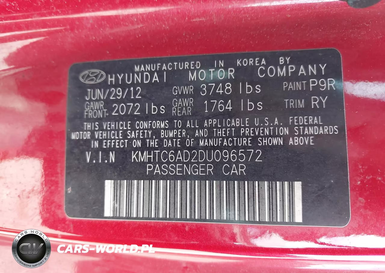 2013 Hyundai Veloster Base W-Gray VIN:KMHTC6AD2DU096572 - 9