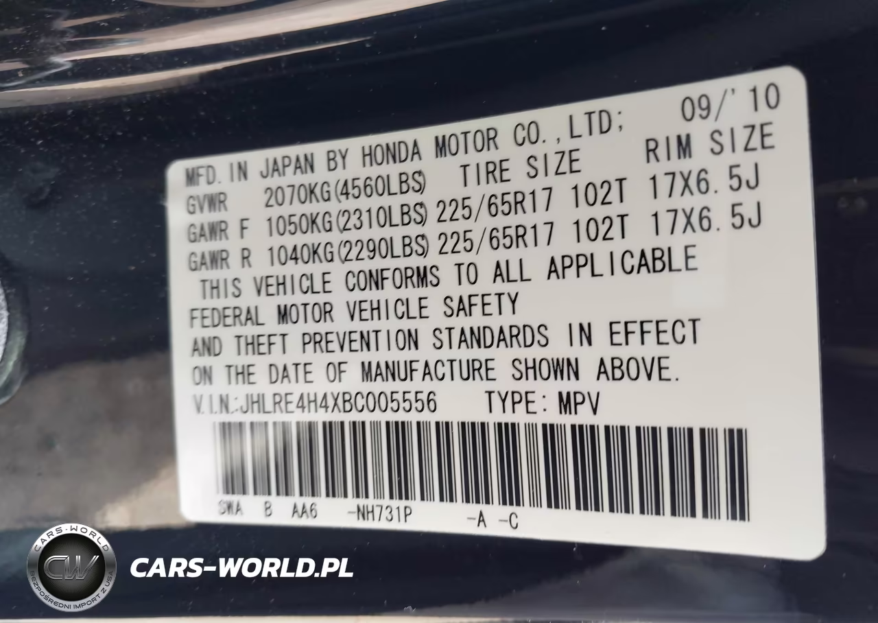 2011 Honda Cr-V Se VIN:JHLRE4H4XBC005556 - 9