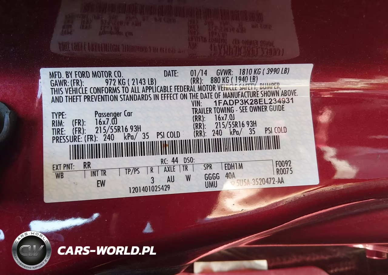 2014 Ford Focus Se VIN:1FADP3K28EL234931 - 9