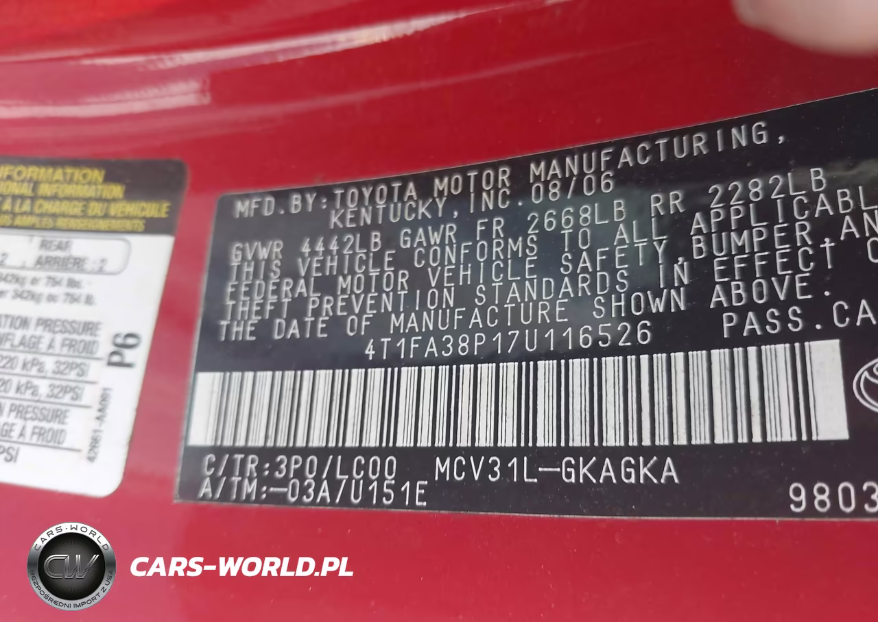 2007 Toyota Camry Solara Sle VIN:4T1FA38P17U116526 - 9