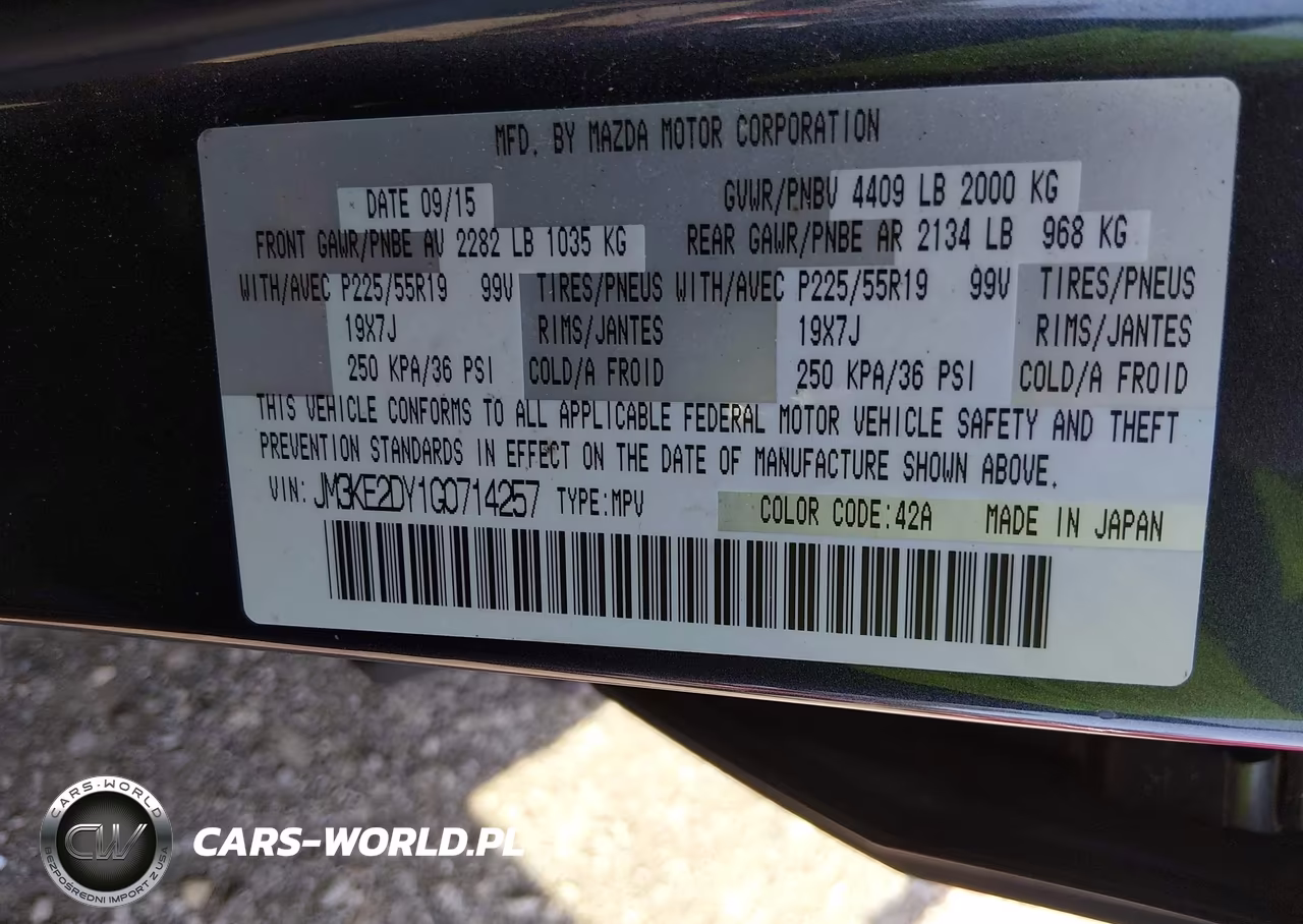 2016 Mazda Cx-5 Grand Touring VIN:JM3KE2DY1G0714257 - 9