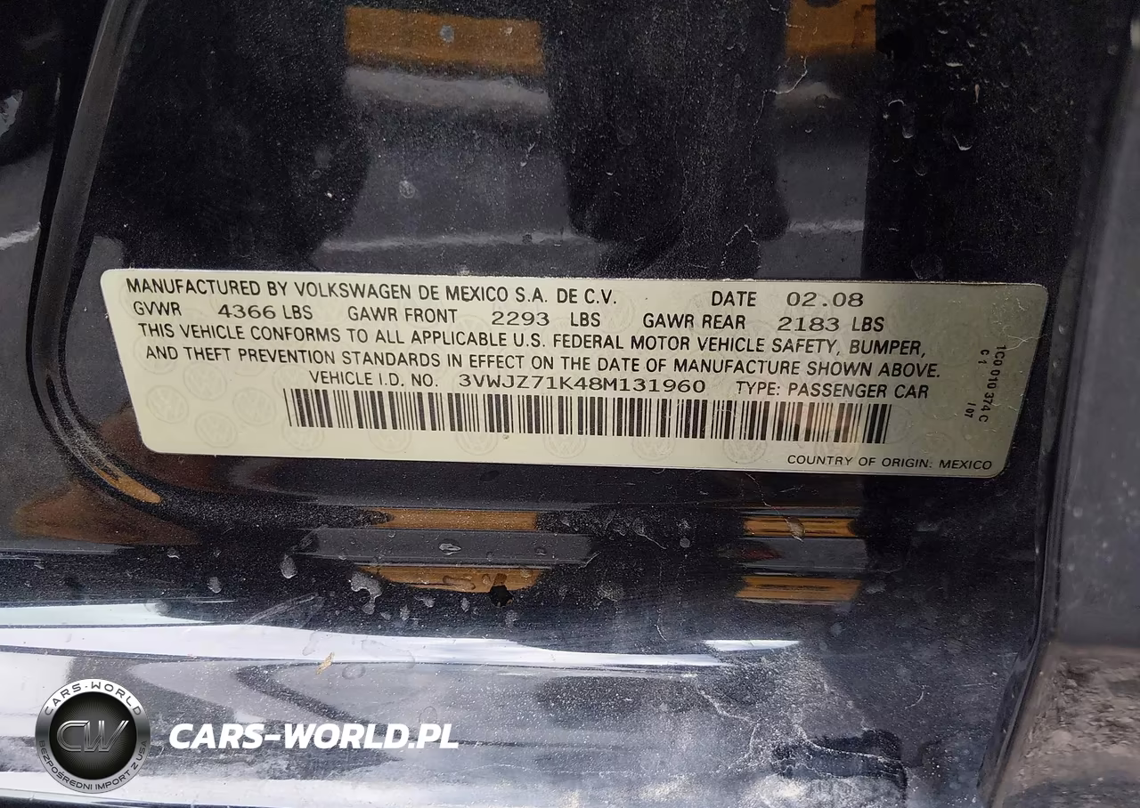 2008 Volkswagen Jetta S VIN:3VWJZ71K48M131960 - 9