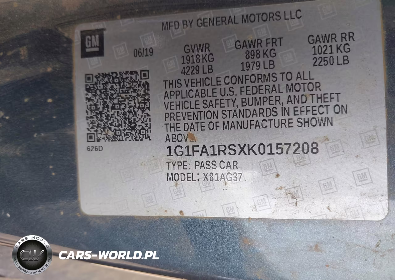 2019 Chevrolet Camaro 1Lt VIN:1G1FA1RSXK0157208 - 9