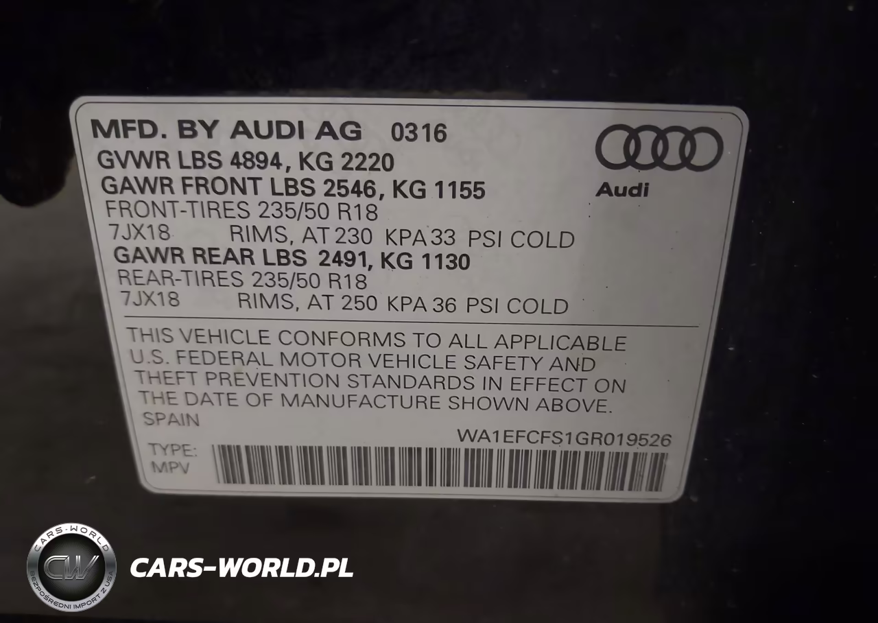 2016 Audi Q3 2.0T Premium Plus VIN:WA1EFCFS1GR019526 - 9