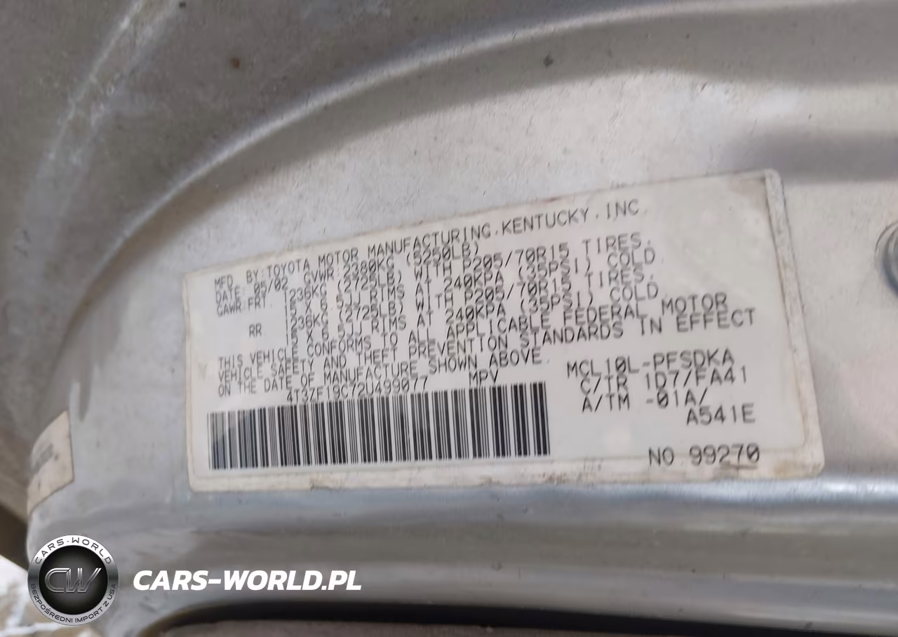 2002 Toyota Sienna Ce VIN:4T3ZF19C72U499077 - 9