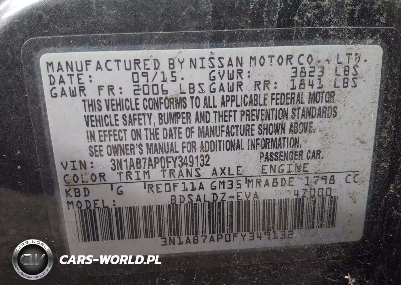 2015 Nissan Sentra Sv VIN:3N1AB7AP0FY349132 - 9