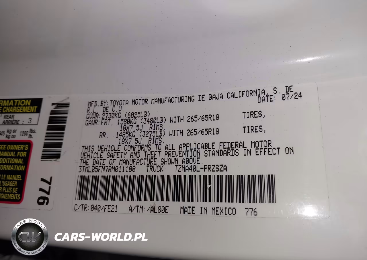 2024 Toyota Tacoma Trd Sport VIN:3TMLB5FN7RM011188 - 9