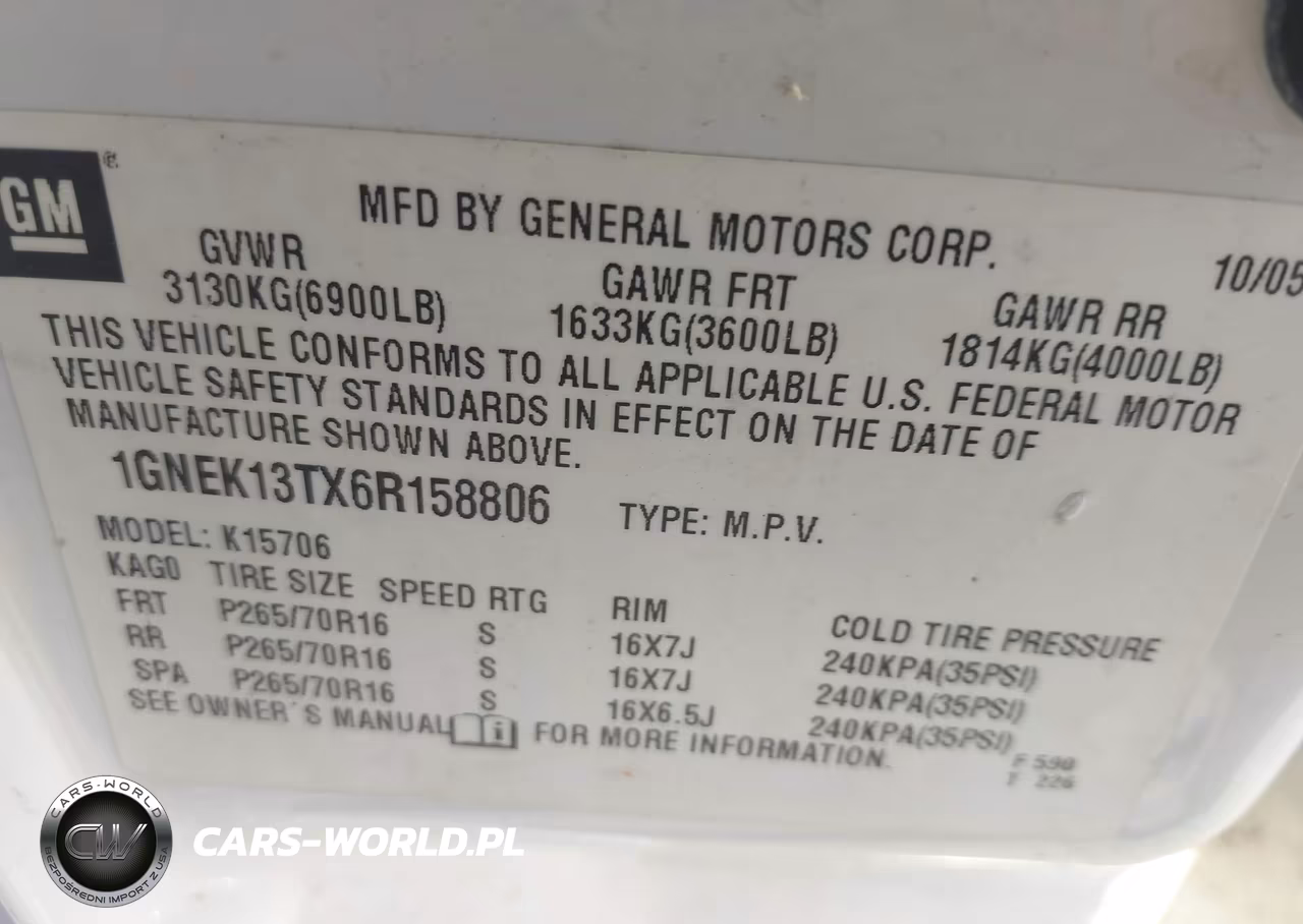 2006 Chevrolet Tahoe Ls VIN:1GNEK13TX6R158806 - 9