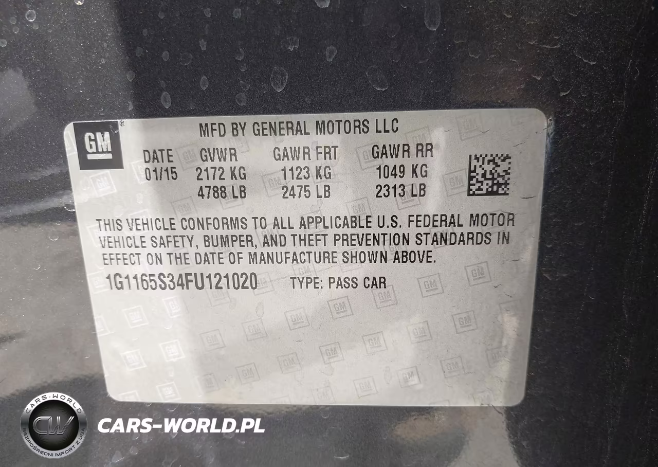 2015 Chevrolet Impala 2Lz VIN:1G1165S34FU121020 - 9