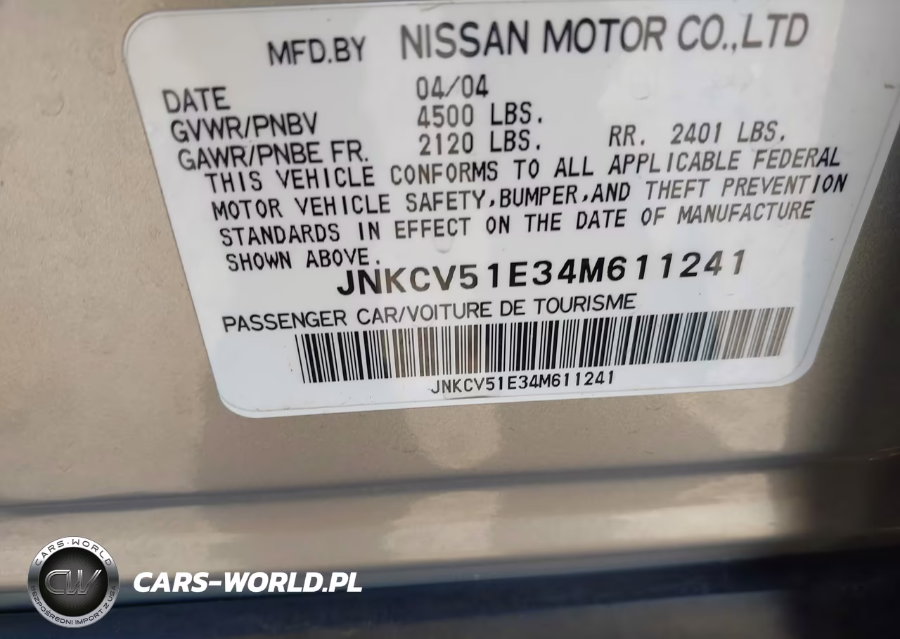 2004 Infiniti G35 VIN:JNKCV51E34M611241 - 9
