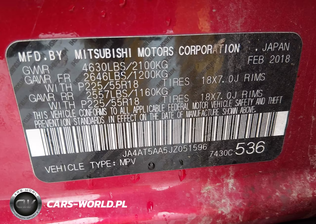 2018 Mitsubishi Eclipse Cross Sel VIN:JA4AT5AA5JZ051596 - 9
