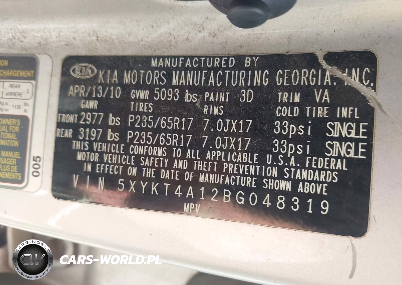 2011 Kia Sorento Lx VIN:5XYKT4A12BG048319 - 9