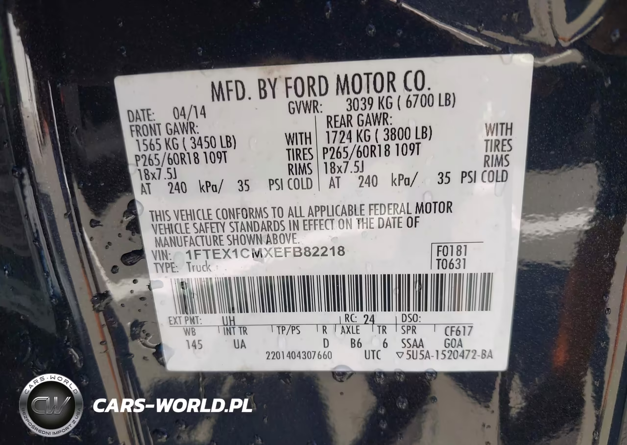 2014 Ford F-150 Xlt VIN:1FTEX1CMXEFB82218 - 9