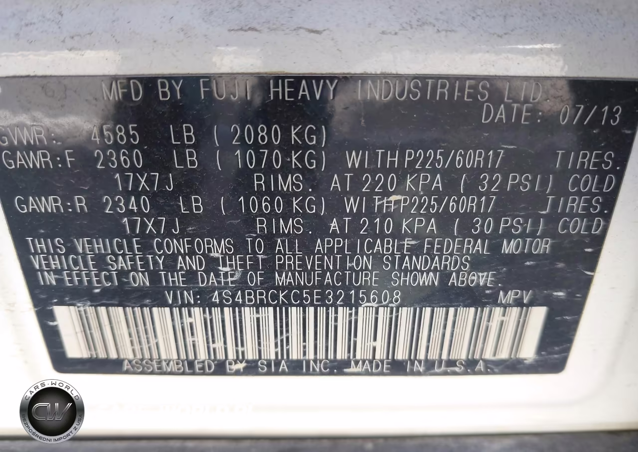 2014 Subaru Outback 2.5I Limited VIN:4S4BRCKC5E3215608 - 9