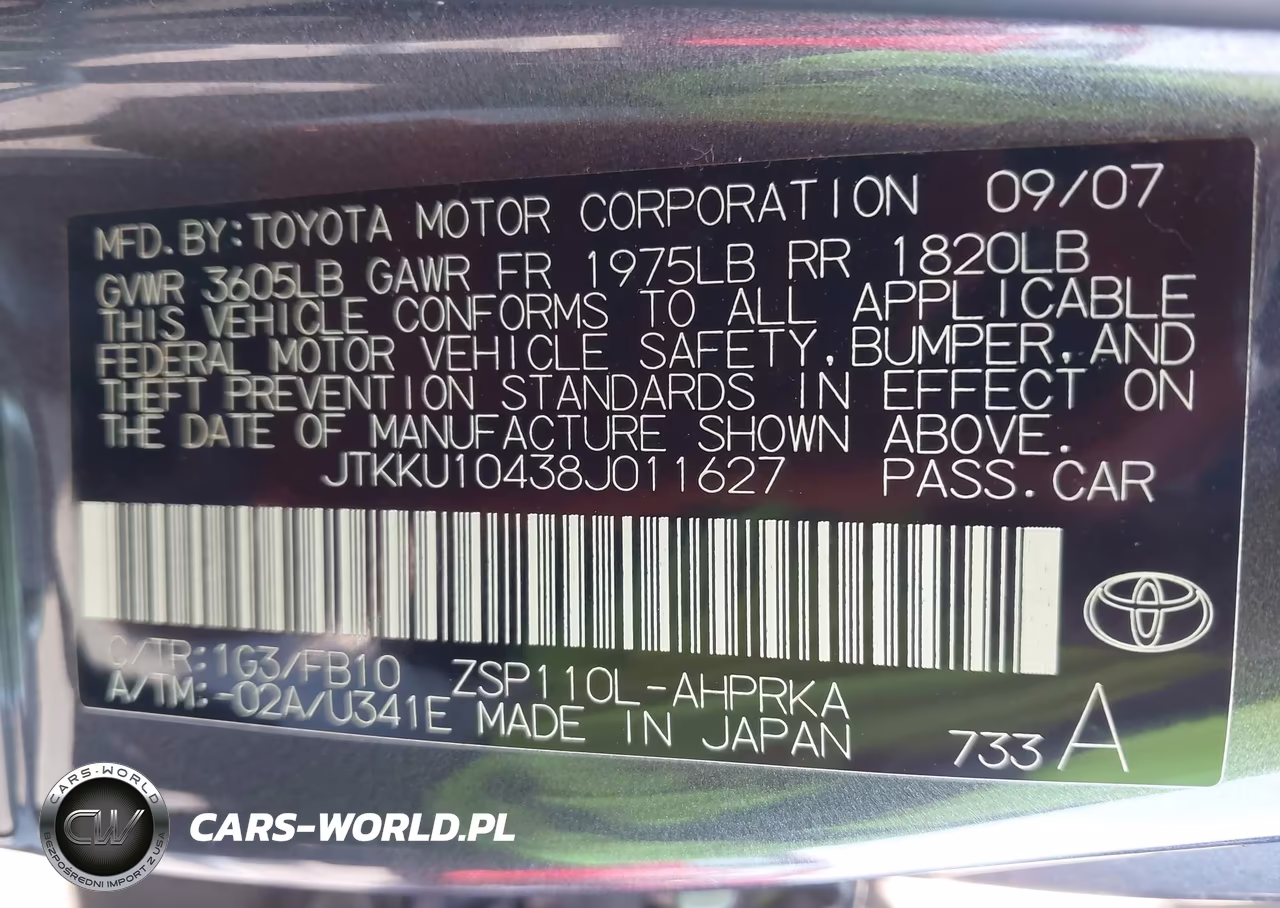 2008 Scion Xd VIN:JTKKU10438J011627 - 9