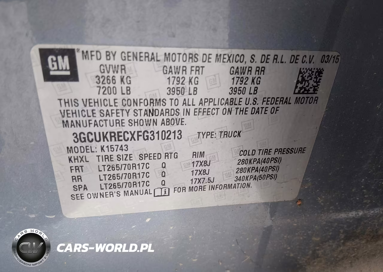 2015 Chevrolet Silverado 1500 1Lt VIN:3GCUKRECXFG310213 - 7