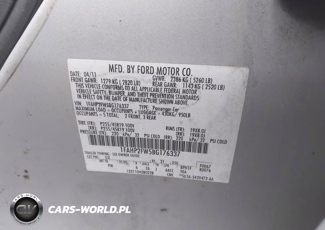 2011 Ford Taurus Limited VIN:1FAHP2FW5BG176337 - 9