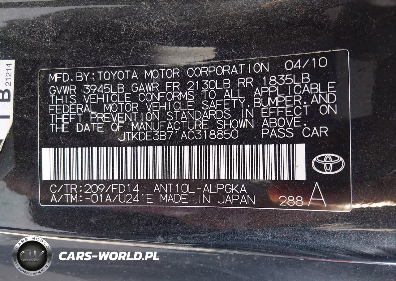 2010 Scion Tc VIN:JTKDE3B71A0318850 - 8