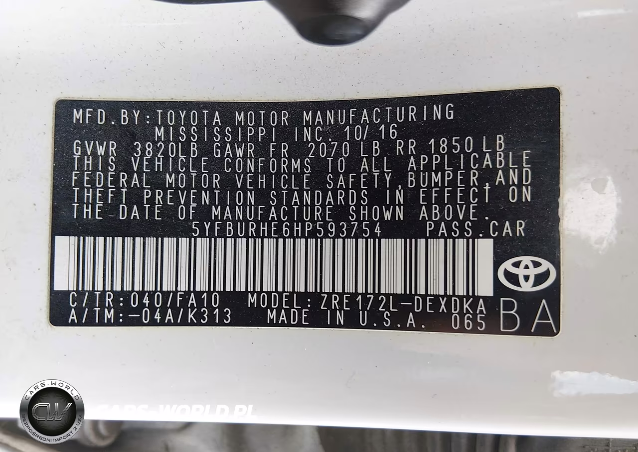 2017 Toyota Corolla L VIN:5YFBURHE6HP593754 - 9