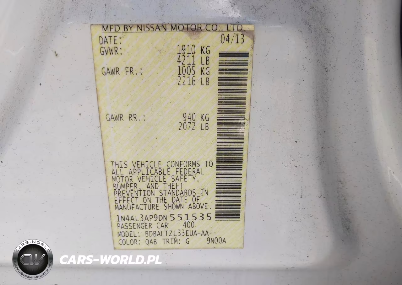 2013 Nissan Altima 2.5 Sv VIN:1N4AL3AP9DN551535 - 9