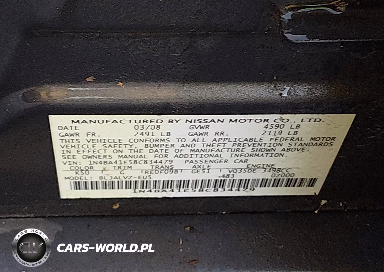 2008 Nissan Maxima 3.5 Se VIN:1N4BA41E58C834479 - 9