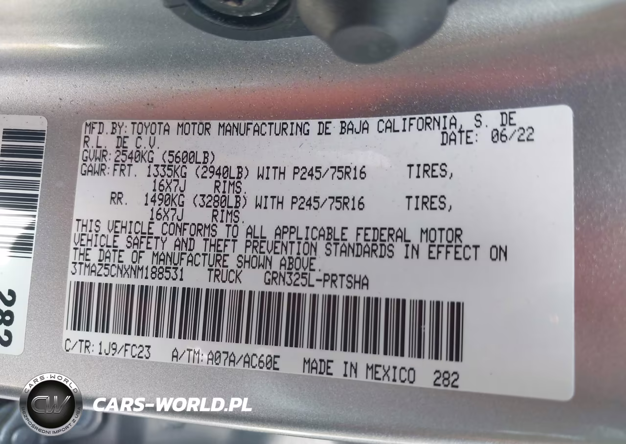 2022 Toyota Tacoma Sr5 V6 VIN:3TMAZ5CNXNM188531 - 9