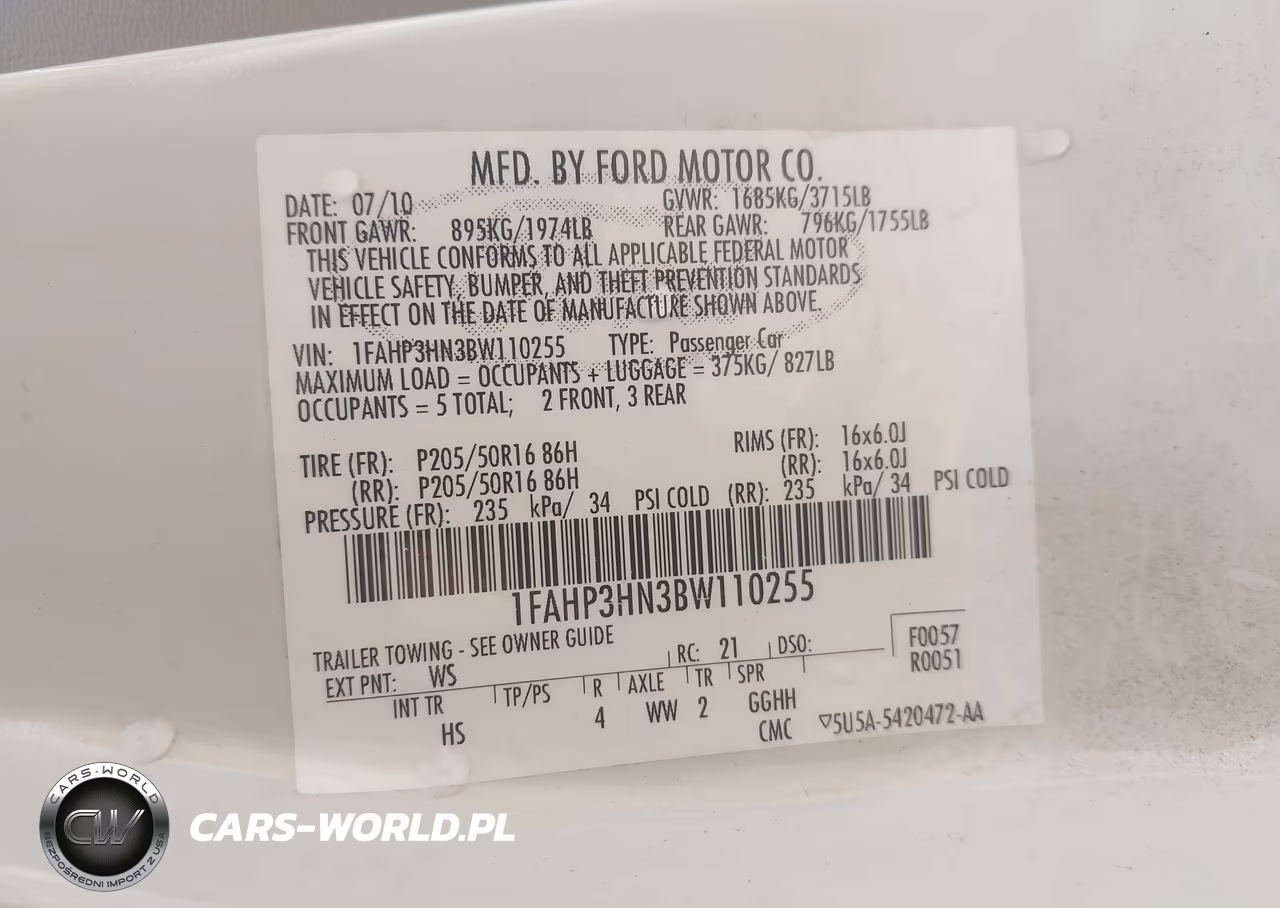 2011 Ford Focus Sel VIN:1FAHP3HN3BW110255 - 9